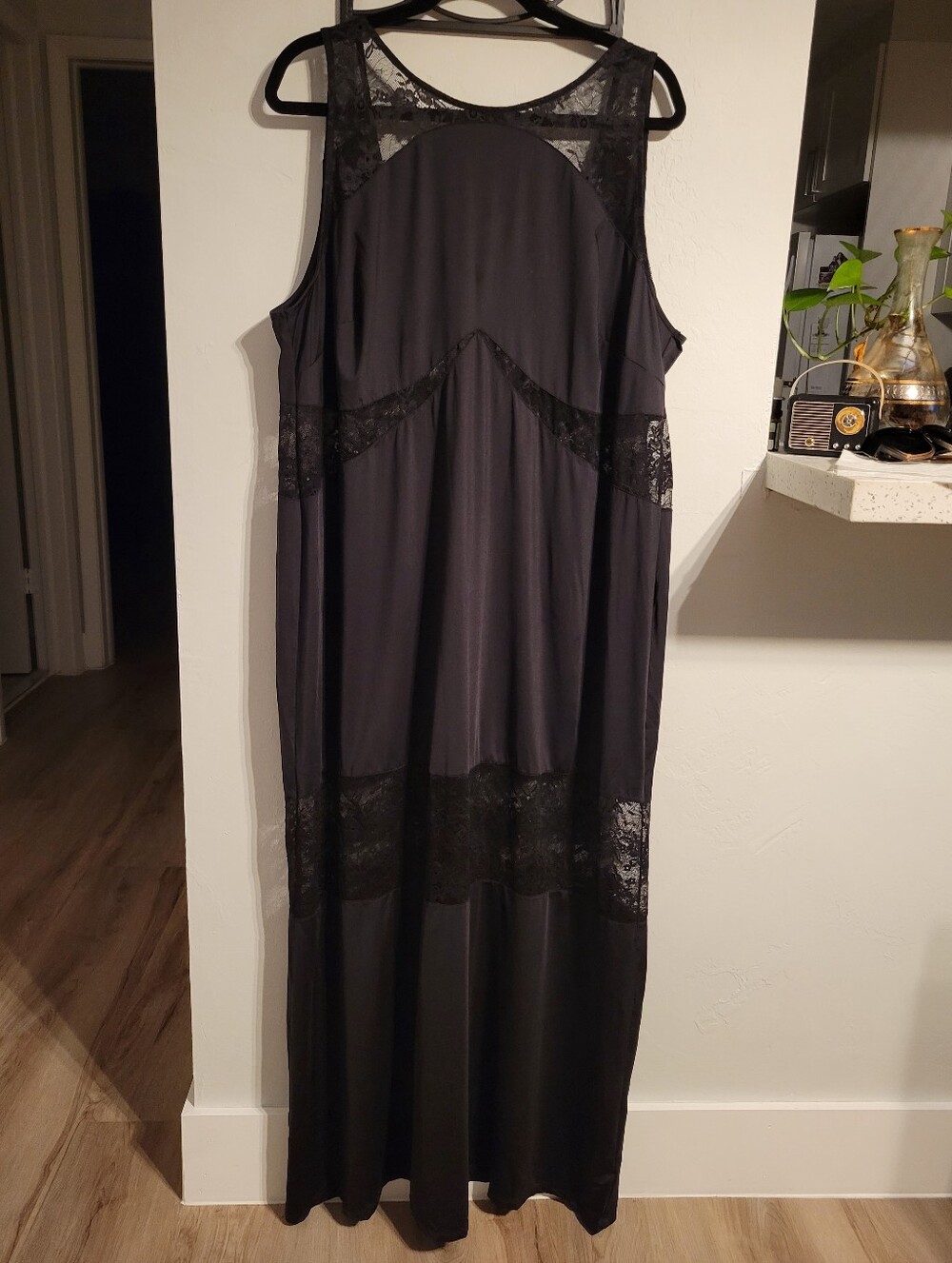 Sophie Theallet Cacique Nightgown Size 22/24 Sheer Mesh Lace Chemise Slip Dress